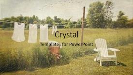  Presentation with cotton - Colorful slide set enhanced with drying on a wash line backdrop and a yellow colored foreground