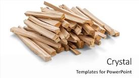  Presentation with path - Cool new slides with drying timber - pile of wood fire backdrop and a white colored foreground