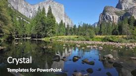  Presentation with autumn morning - Cool new presentation theme with drying up river in josemite backdrop and a  colored foreground