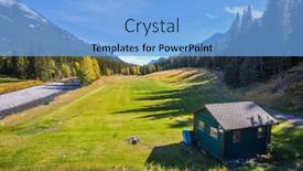  Presentation with stream - PPT layouts consisting of drying-up stream among the woods and mountains of park banff sunny autumn day in the rocky mountains of canada background and a light blue colored foreground