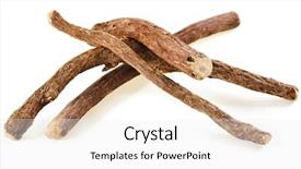  Presentation with wood - Presentation theme featuring drying wood - liquorice roots isolated on white background and a white colored foreground