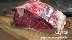  Presentation with aged wood - Theme enhanced with drying wood - raw dry aged rib background and a coral colored foreground