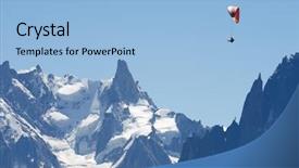  Presentation with paragliding - Slides enhanced with du geant alps chamonix france background and a light blue colored foreground