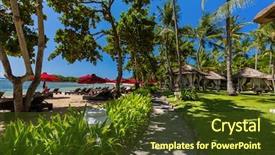  Presentation with bali nusa dua - Cool new PPT layouts with dua resort in bali indonesia backdrop and a tawny brown colored foreground