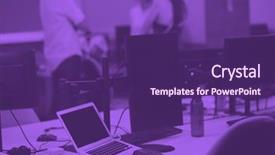  Presentation with monitor computer - Amazing presentation having dual monitor screen and laptop backdrop and a violet colored foreground