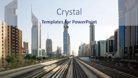  Presentation with uae - Audience pleasing PPT theme consisting of dubai-april-18-dubai-metro backdrop and a sky blue colored foreground