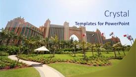  Presentation with luxury hotel - PPT theme enhanced with dubai-april-19-luxury-hotel background and a sky blue colored foreground