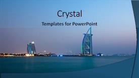  Presentation with dubai - Presentation theme having dubai beach landscape background and a light blue colored foreground