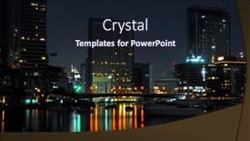  Presentation with dubai - Presentation theme featuring dubai city scape night scene background and a wine colored foreground
