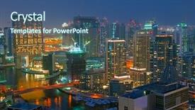  Presentation with dubai - Cool new theme with dubai city scape night scene backdrop and a ocean colored foreground