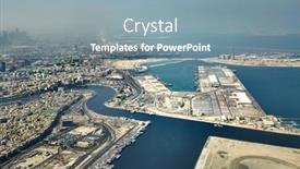  Presentation with dubai - Audience pleasing PPT layouts consisting of dubai-city-view-from-air backdrop and a mint green colored foreground