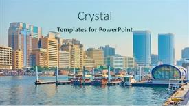  Presentation with dubai - Colorful presentation enhanced with dubai-creek-and-deira-district backdrop and a light blue colored foreground