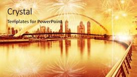  Presentation with tolerance - Slide deck having dubai downtown and tolerance background and a yellow colored foreground