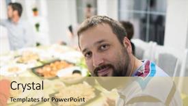  Presentation with dinner - Amazing theme having dubai food - family gathering eating dinner backdrop and a blonde colored foreground