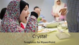  Presentation with family healthy eating - Audience pleasing theme consisting of dubai food - family gathering eating dinner backdrop and a yellow colored foreground