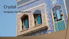  Presentation with windows - PPT layouts featuring shia - dubai iranian mosque detail background and a light blue colored foreground