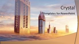  Presentation with image resolution - Colorful slide deck enhanced with inversion - dubai sunset panoramic view backdrop and a light blue colored foreground