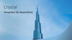  Presentation with khalifa - Presentation theme enhanced with dubai-january-10-2015-burj background and a light blue colored foreground