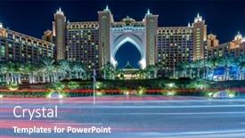  Presentation with dubai palm - Amazing presentation theme having dubai-january-8-2015-atlantis backdrop and a teal colored foreground