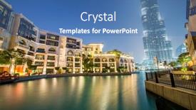  Presentation with khalifa - Presentation theme with dubai-january-9-2015-burj background and a teal colored foreground