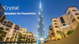  Presentation with khalifa - Colorful presentation enhanced with dubai-january-9-2015-burj backdrop and a teal colored foreground