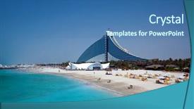  Presentation with dubai - Cool new theme with dubai jumeirah beach hotel backdrop and a ocean colored foreground