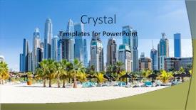  Presentation with uae - Slide set enhanced with dubai-jumeirah-beach-with-marina background and a light blue colored foreground