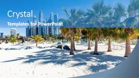  Presentation with marina - Presentation theme consisting of dubai-jumeirah-beach-with-marina background and a  colored foreground