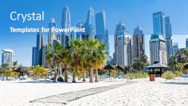  Presentation with marina - Theme having dubai-jumeirah-beach-with-marina background and a teal colored foreground