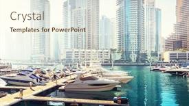  Presentation with marina - Audience pleasing slide deck consisting of dubai marina at sunset united arab emirates backdrop and a cream colored foreground