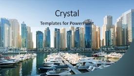  Presentation with emirates - PPT layouts enhanced with dubai marina at sunset united arab emirates background and a light blue colored foreground