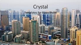  Presentation with dubai - Presentation theme having dubai marina buildings background and a lemonade colored foreground