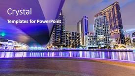  Presentation with marina - PPT layouts consisting of dubai-marina-promenade-in-uae background and a violet colored foreground