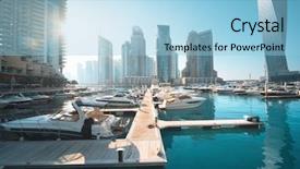  Presentation with marina - Beautiful presentation design featuring dubai marina united arab emirates backdrop and a  colored foreground