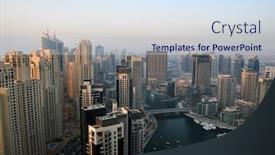  Presentation with dubai - Audience pleasing slides consisting of dubai marina view backdrop and a sky blue colored foreground