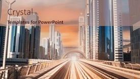  Presentation with dubai - PPT theme featuring dubai-metro-great-view and a coral colored foreground