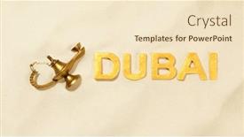  Presentation with oil lamp - Presentation theme consisting of dubai-name-of-the-city background and a lemonade colored foreground