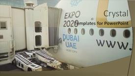  Presentation with passenger movements - Amazing presentation design having dubai-nov-12-docked-airbus backdrop and a coral colored foreground