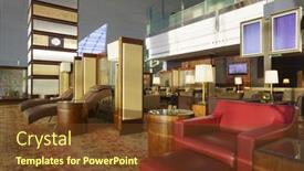  Presentation with airport lounge - PPT theme with dubai-oct-17-emirates-lounge background and a tawny brown colored foreground