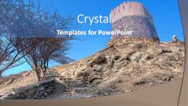  Presentation with hill - Presentation theme having dubai old mosque on a hill background and a teal colored foreground