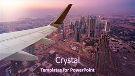  Presentation with aerial - Beautiful slides featuring dubai seen from an airplane backdrop and a tawny brown colored foreground