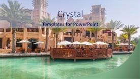  Presentation with emirate - Presentation design with dubai-uae-1-april-2014 background and a light blue colored foreground