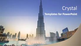  Presentation with khalifa - Colorful slide set enhanced with dubai-uae-1-april-2014 backdrop and a teal colored foreground