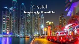  Presentation with persian gulf - Theme with dubai-uae-31-march-2014 background and a navy blue colored foreground