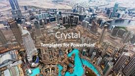  Presentation with uae - Presentation theme having dubai-uae-aerial-rooftop-view background and a gray colored foreground