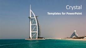 Presentation with sail - Cool new slides with dubai-uae-april-05 backdrop and a seafoam green colored foreground