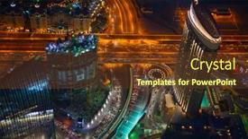  Presentation with emirates - Audience pleasing presentation theme consisting of dubai-uae-april-27-downtown backdrop and a tawny brown colored foreground