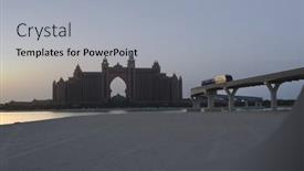  Presentation with dubai palm - Slide deck featuring dubai-uae-aug-01 background and a light gray colored foreground