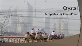  Presentation with uae - Audience pleasing theme consisting of dubai uae camels and jockeys backdrop and a  colored foreground