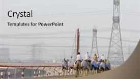 Presentation with uae - Cool new slides with dubai uae camels and jockeys backdrop and a  colored foreground